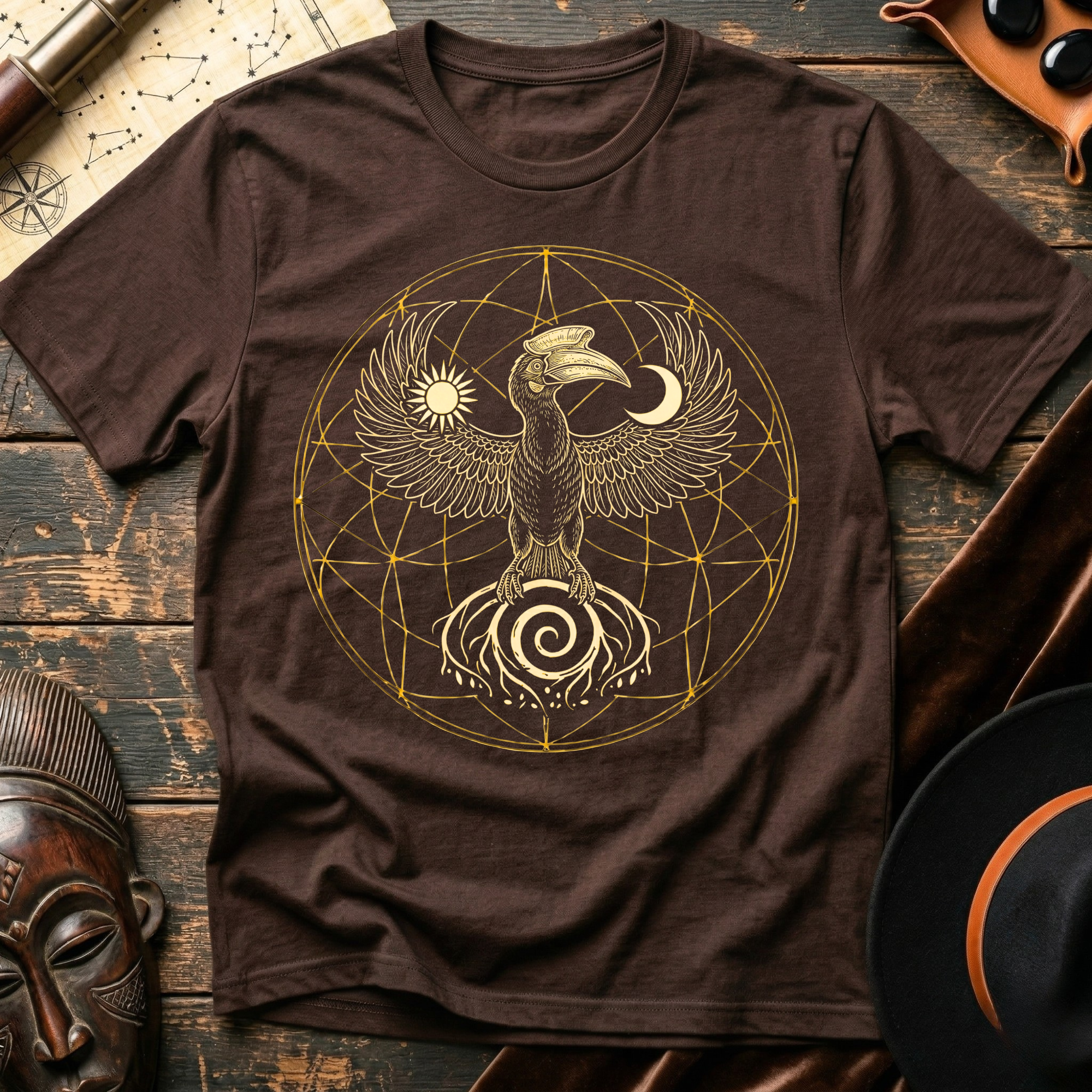 Sun, Moon, Hornbill T-Shirt